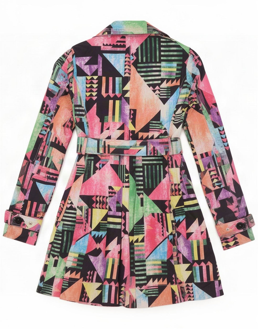 Joe Browns Womens Trench Coat UK 16 Large Multicoloured Geometric Polyester