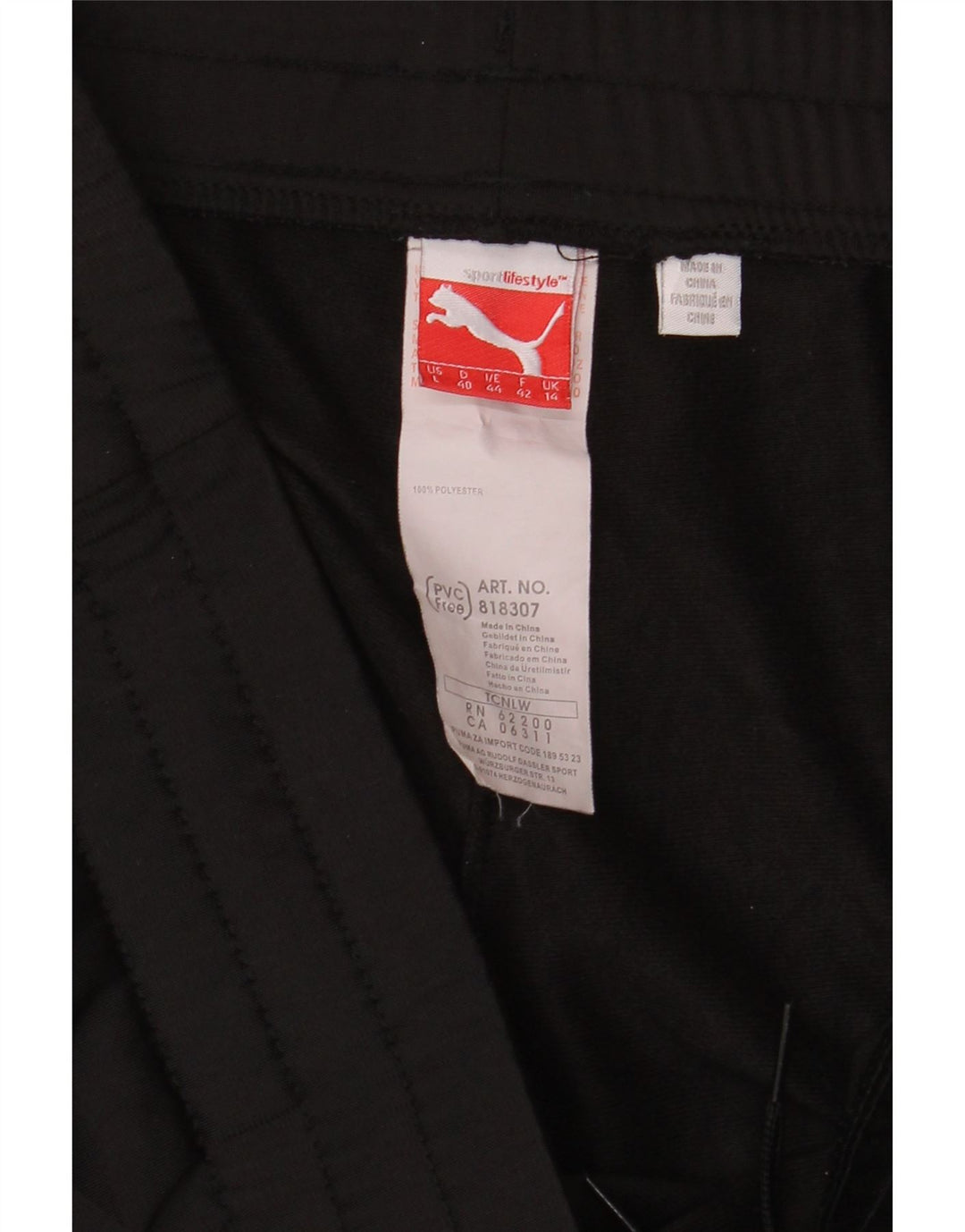 PUMA Womens Tracksuit Trousers UK 14 Large Black Polyester