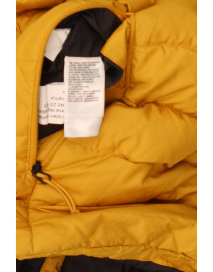 The North Face Mens Hooded Padded Jacket UK 40 Large Yellow Polyester