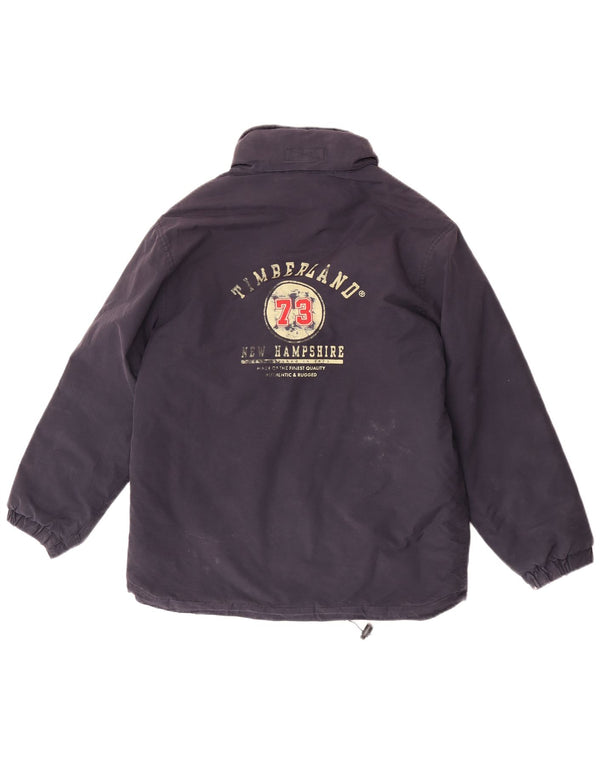Timberland Boys Graphic Hooded Padded Jacket 11-12 Year Navy Blue Pamuk