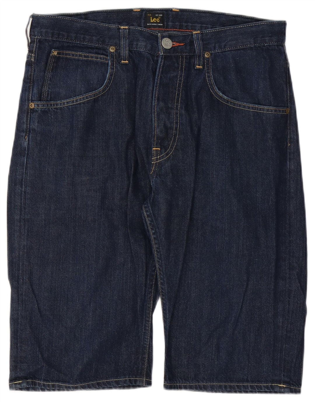 Lee Mens 5 Pocket Short Denim Shorts W32 Medium Navy Blue Cotton