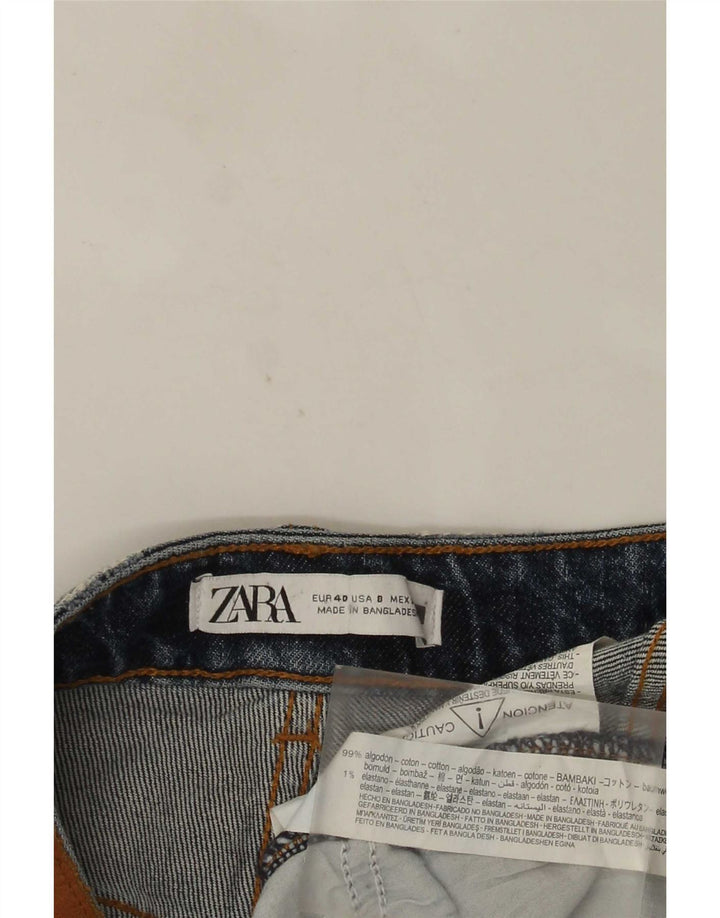 Zara Womens Distressed Straight Jeans EU 40 Medium W30 L28 Blue Cotton