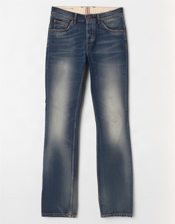Tommy Hilfiger Mens Mercer Distressed Straight Jeans W30 L34 Blue Cotton