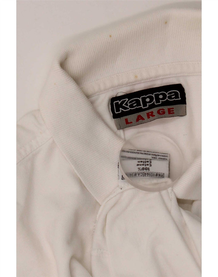 Kappa Mens Polo Shirt Large White Cotton