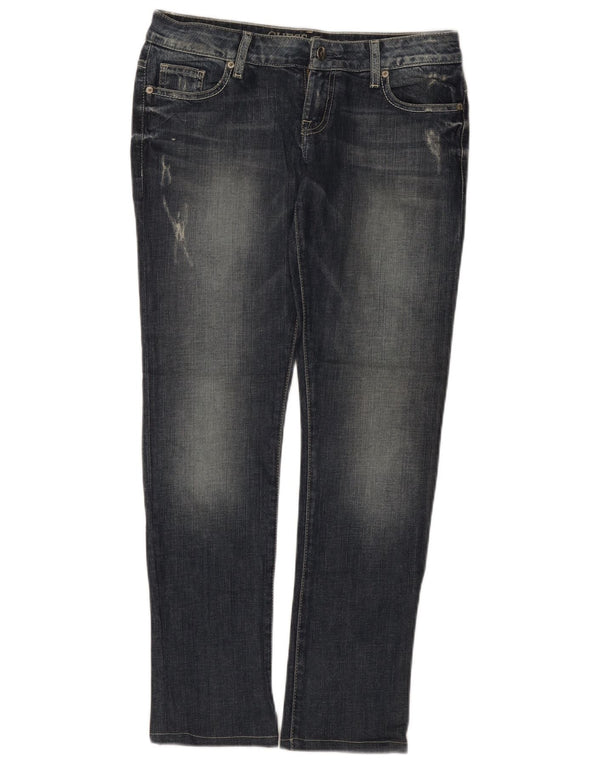 Женские потертые узкие джинсы Guess с заниженной талией W28 L30, синие, хлопок