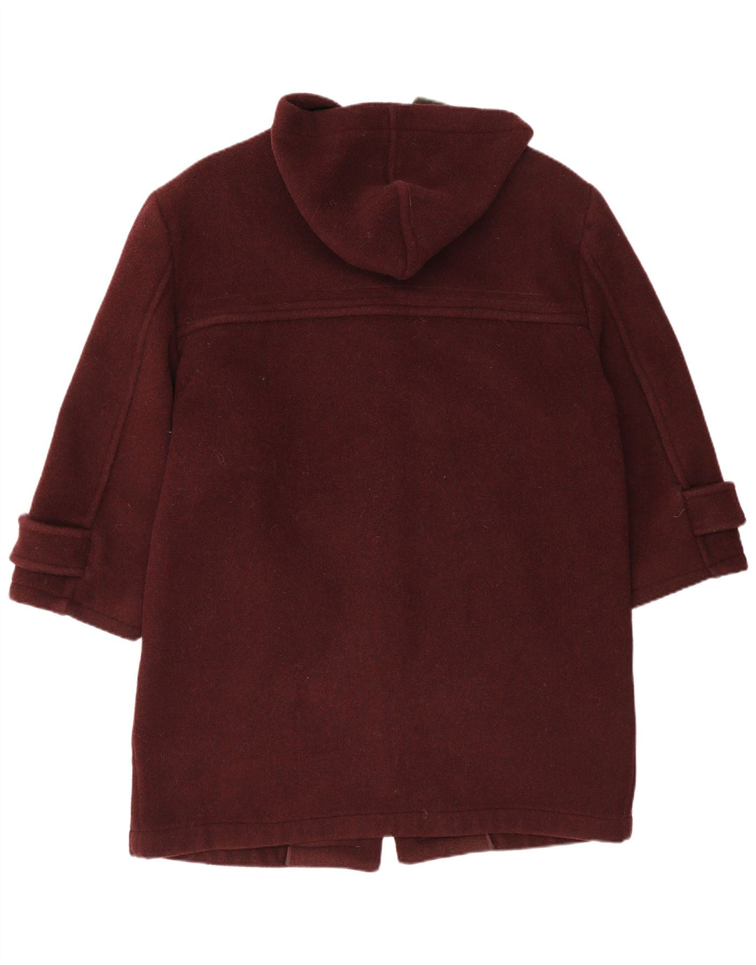 Herren-Dufflecoat mit Kapuze und Reißverschluss, Größe 38, mittelbraune Wolle