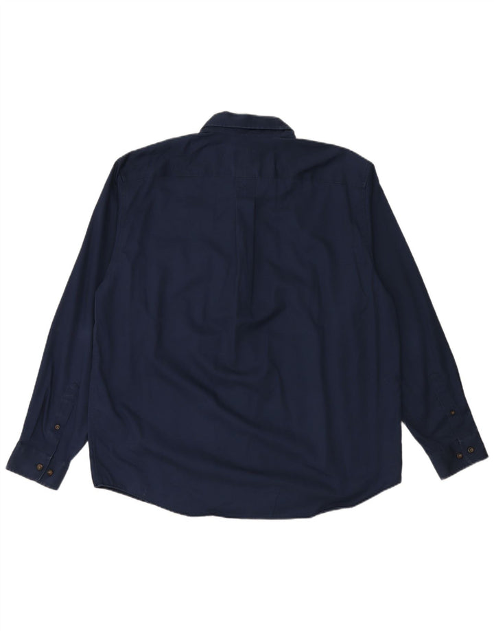 EDDIE BAUER Mens Wrinkle Resistant Shirt Large Navy Blue Cotton