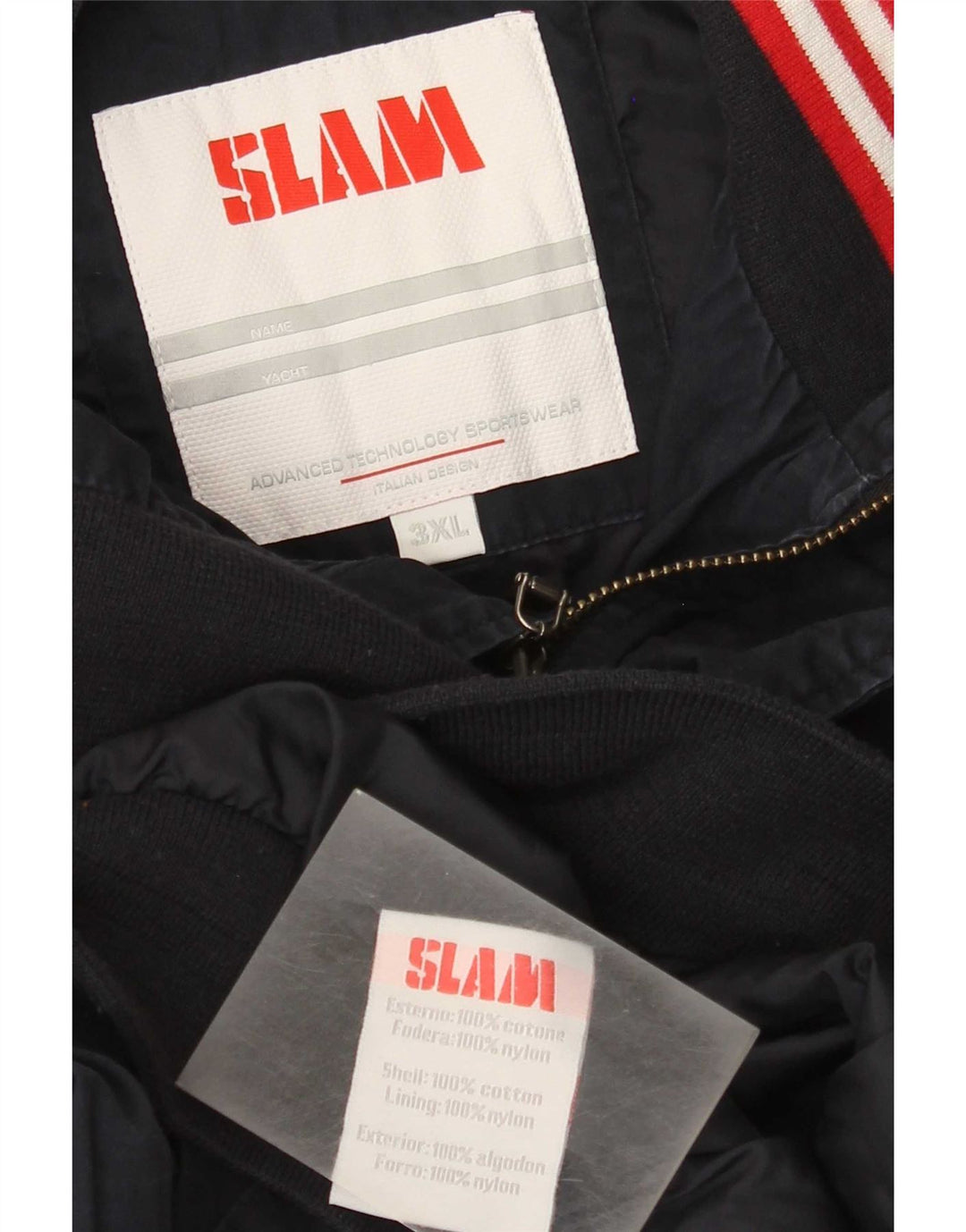 Slam Herre Bomber Jacket UK 46 3XL Navy Blue Cotton