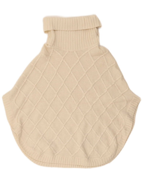 Massimo Dutti Maglione poncho a collo alto da donna UK 18 XL Bianco