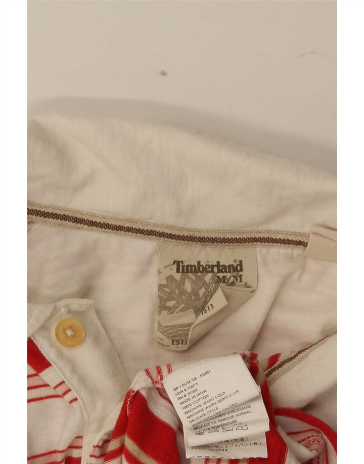 Polo da uomo Timberland in cotone a righe rosse medie