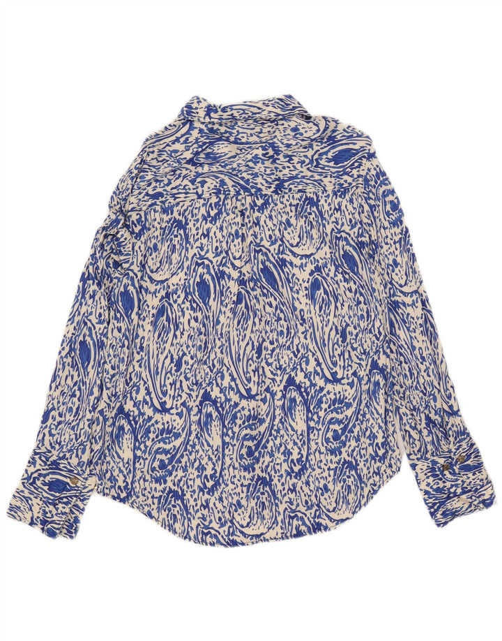 Camicia Zara da donna UK 14 blu medio con motivo cachemire