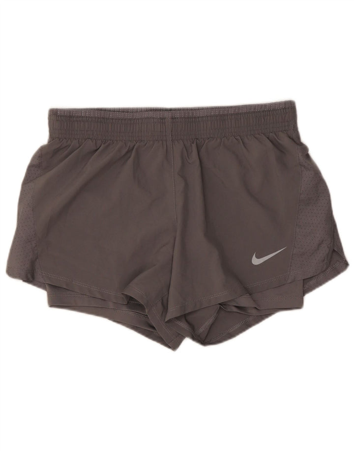 Nike Dame Dri Fit Sport Shorts UK 10 Small Grå