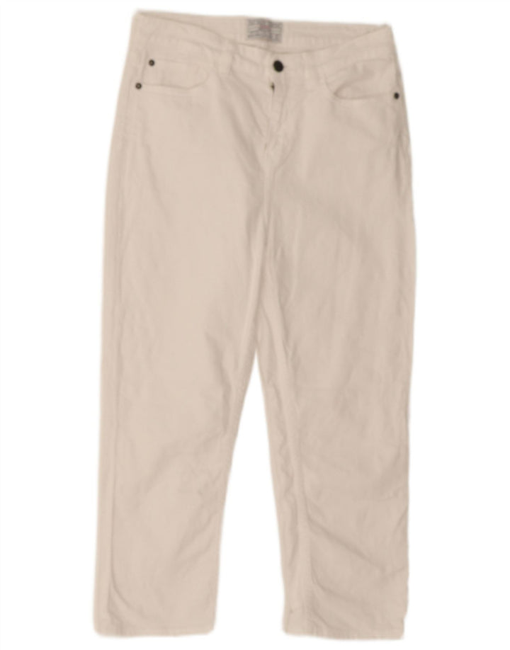 Fat Face Womens Capri Jeans UK 12 Medium W28 L20 White Cotton