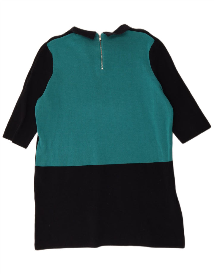 Cos Womens Shift Dress UK 16 Large Black Colourblock Cotton
