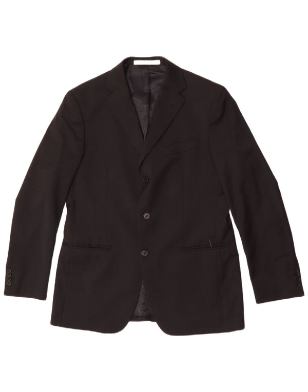 Ferre Herren-Blazerjacke mit 3 Knöpfen, IT 52 XL, schwarze Wolle