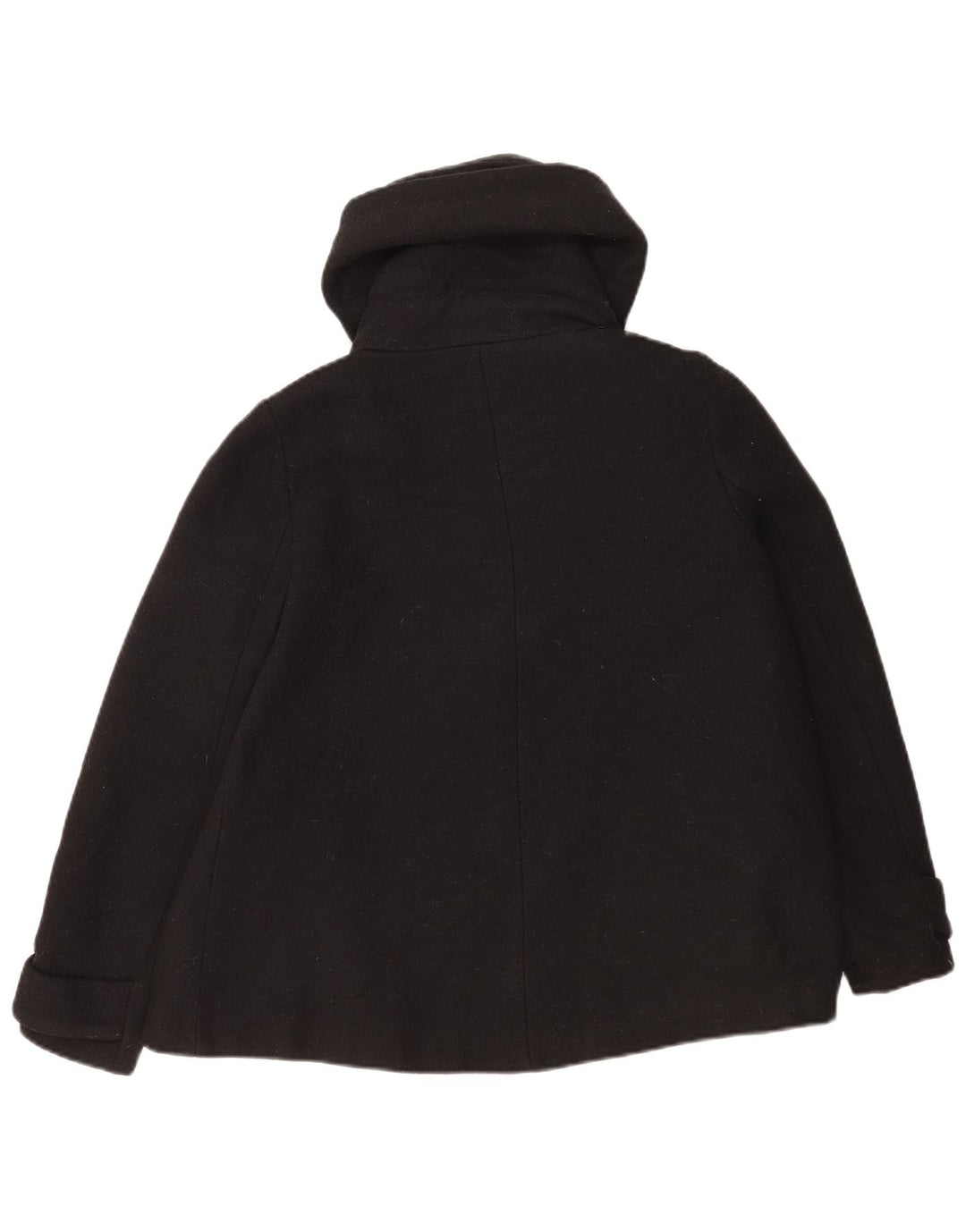 Zara Dame Hooded Bomber Jacket UK 14 Medium Black Polyester