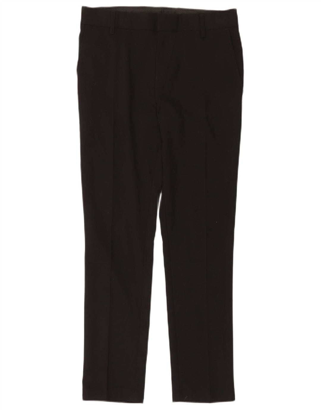 Marks & Spencer Boys Slim Suit Trousers 12-13 Years W32 L27 Black Polyester