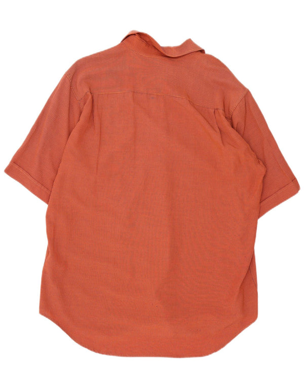 Vintage Herren Kurzarmhemd Medium Orange Gingham