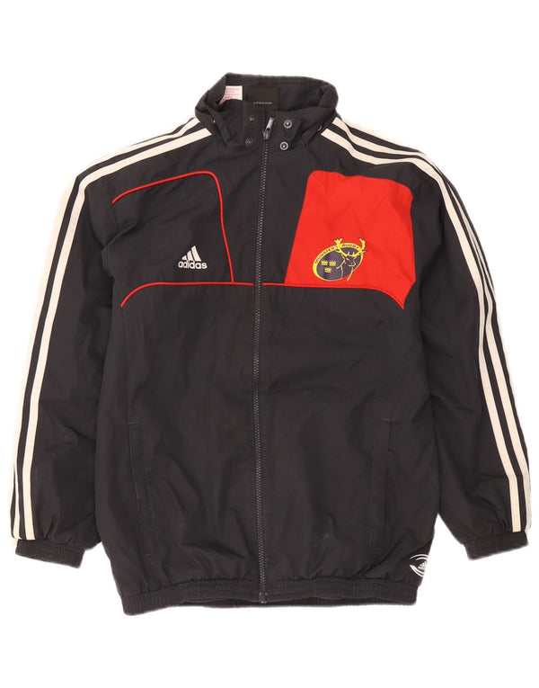 Adidas Boys Munster Rugby Tracksuit Top Jacket 11-12 Years Black