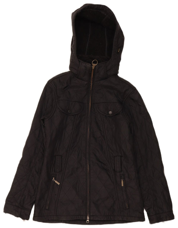 Barbour Chaqueta acolchada con capucha para mujer UK 8 Small Black