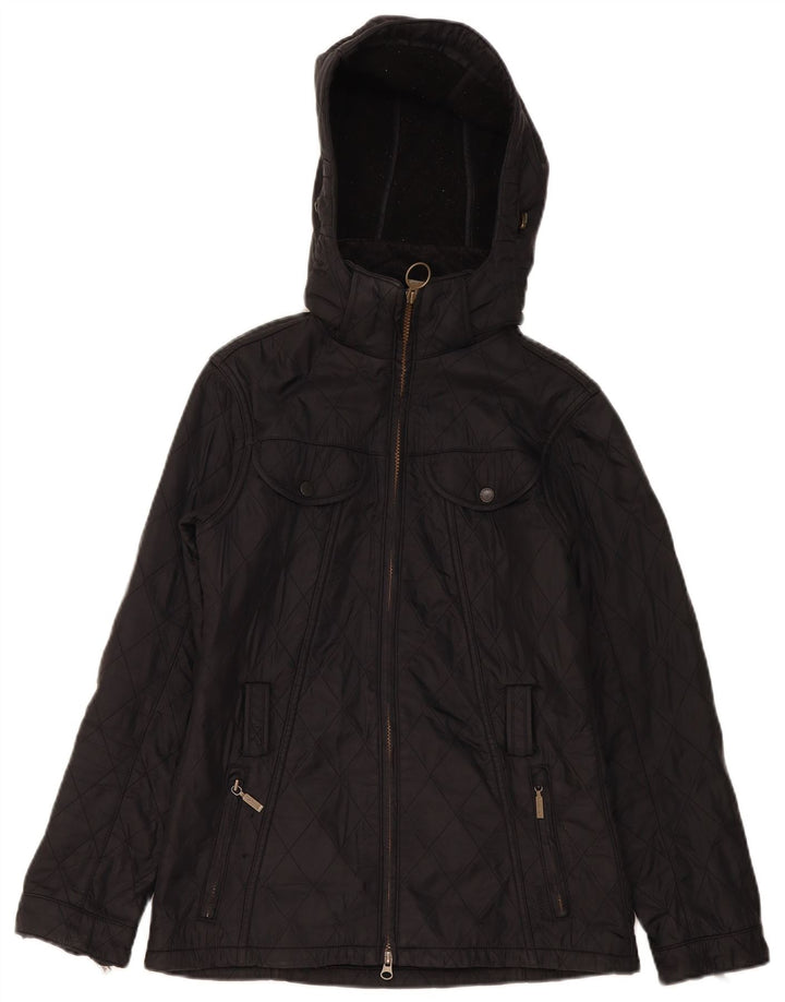 Jachetă matlasată cu glugă Barbour pentru femei UK 8 Small Black