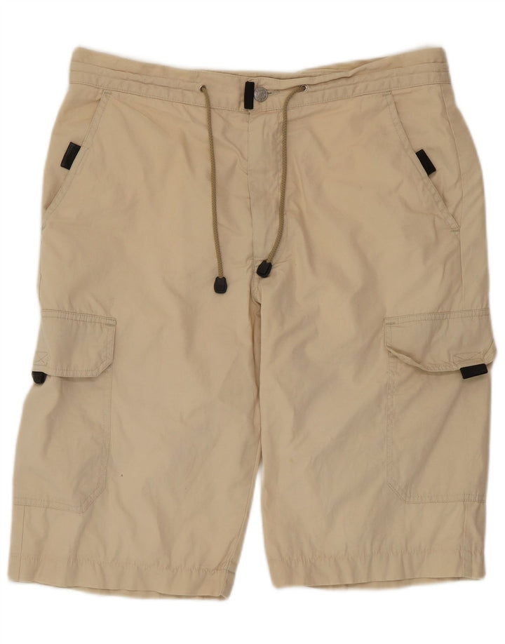 VINTAGE Mens Cargo Shorts IT 50 Large W34  Beige Cotton