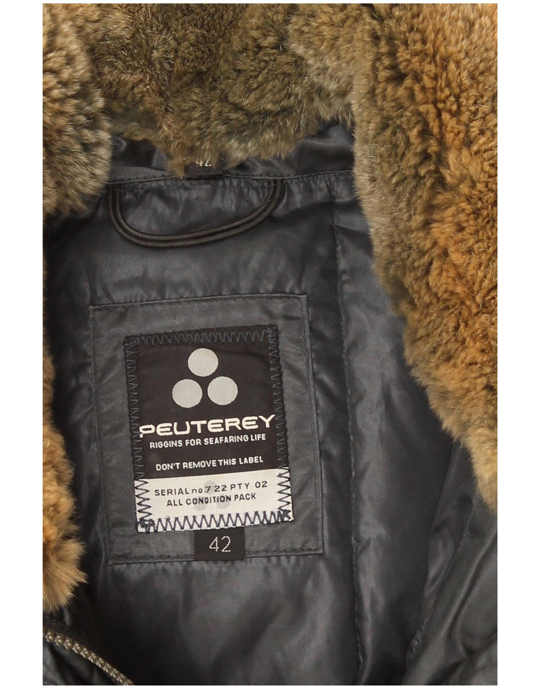 PEUTEREY Womens Hooded Padded Jacket IT 42 Medium Grey Cotton