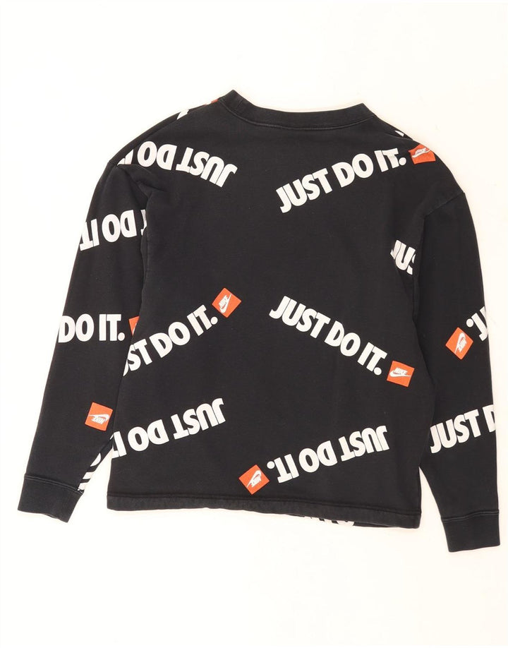 Nike grafisk sweatshirt med hætte til mænd, lille sort bomuld