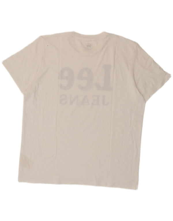 Lee T-shirt graphique coupe régulière pour hommes, haut XL en coton blanc