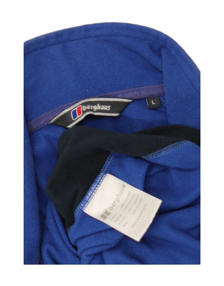 Berghaus Mens Zip Neck Fleece Jumper Large Blue Colourblock Polyester