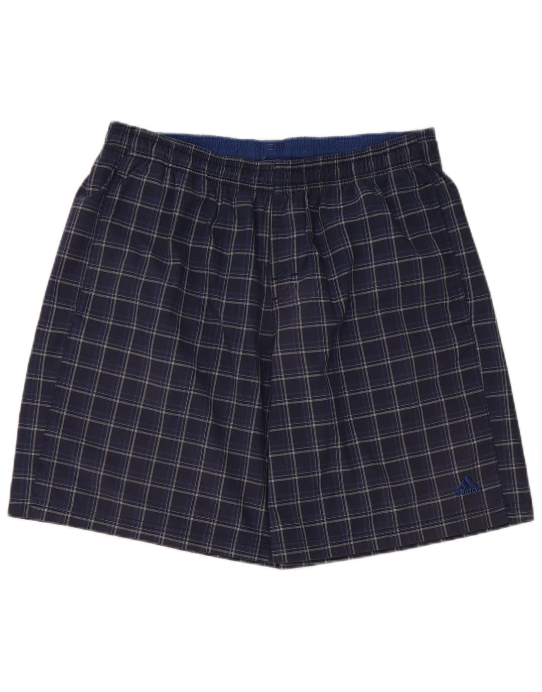 Pantaloni scurți de înot Adidas pentru bărbați, mari, albastru, poliester cu carouri