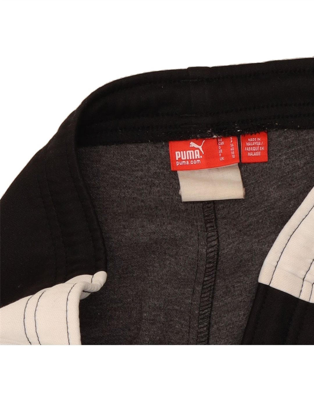 PUMA Womens Tracksuit Trousers UK 10 Small Black Colourblock Vintage Puma and Second-Hand Puma from Messina Hembry 