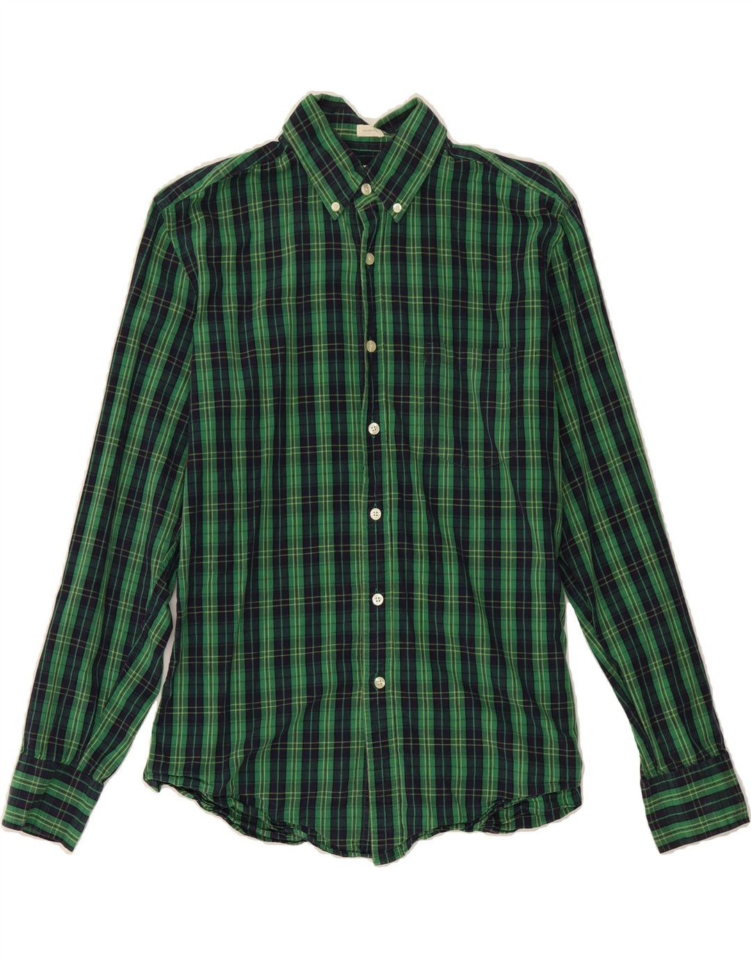J. CREW Mens Traditional Fit Flannel Shirt Medium Green Check Cotton Vintage J. Crew and Second-Hand J. Crew from Messina Hembry 
