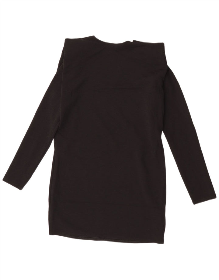 Zara Dame Langærmet Skift Kjole UK 14 Medium Sort