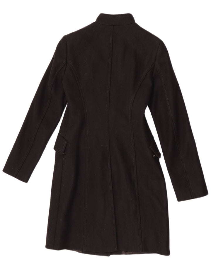 Benetton Womens Overcoat IT 42 Medium Black Wool