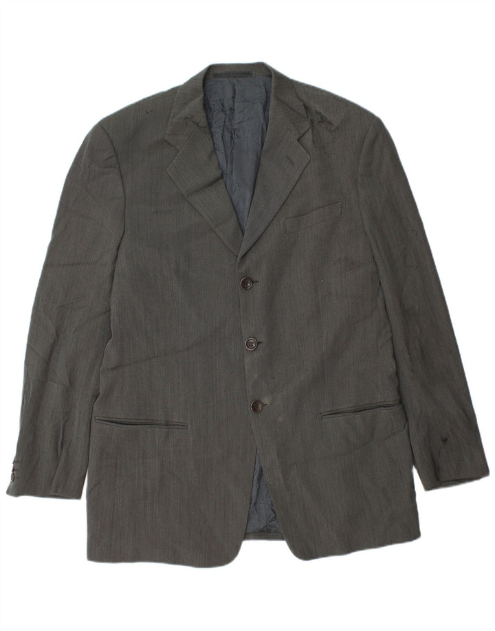Armani Collezioni Mens 3 Button Blazer Jacket IT 50 Medium Grey Wool