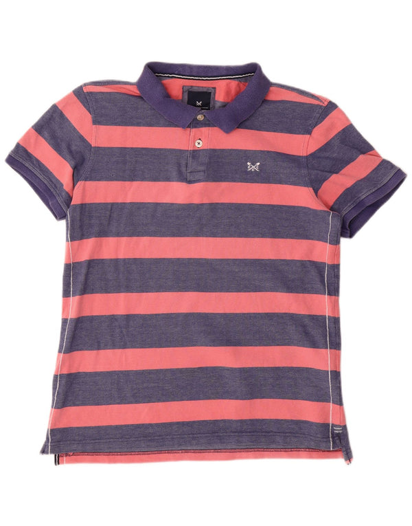 Crew Clothing Polo da uomo in cotone a righe medie blu navy