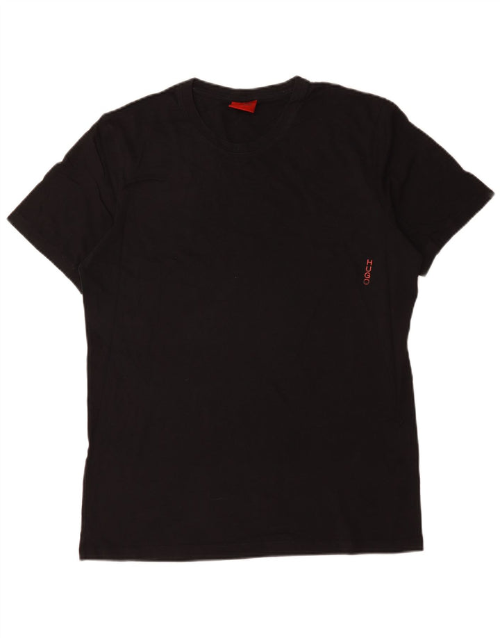 Hugo Boss Mens T-Shirt Top Large Black Cotton