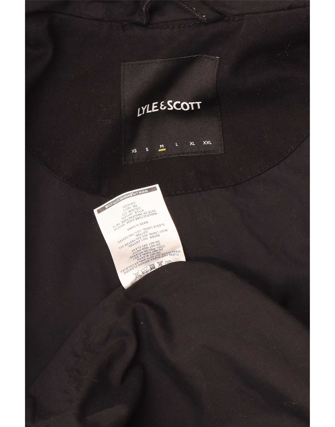 Lyle & Scott Herren-Bomberjacke mit Kapuze, UK 38, mittelschwarz, Baumwolle