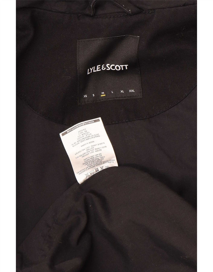 Lyle & Scott Herren-Bomberjacke mit Kapuze, UK 38, mittelschwarz, Baumwolle