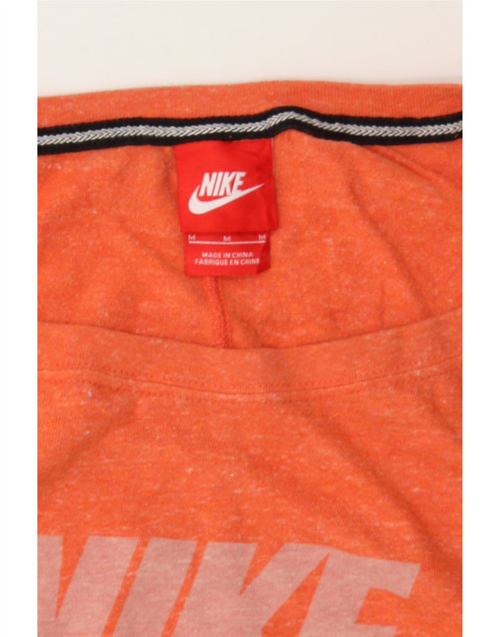 NIKE Womens Graphic Sweatshirt Jumper UK 14 Medium Orange Flecked Vintage Nike and Second-Hand Nike from Messina Hembry 