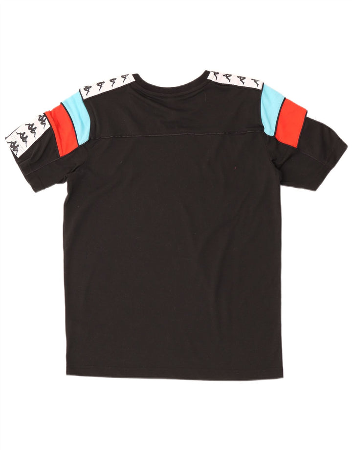 Kappa Mens Graphic T-Shirt Top Medium Black Colourblock Cotton