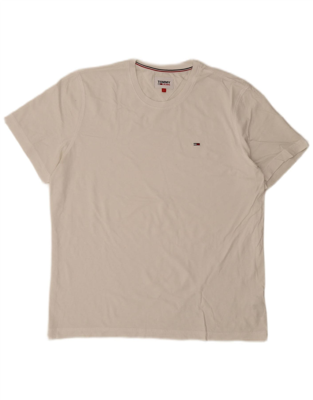 TOMMY HILFIGER Mens T-Shirt Top Large White Cotton