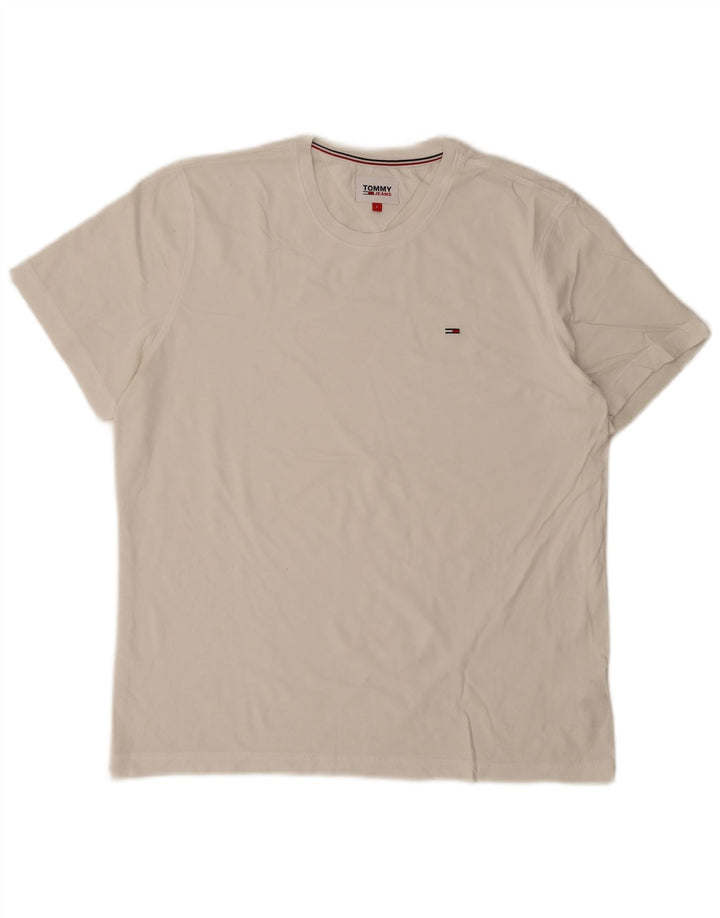 TOMMY HILFIGER Mens T-Shirt Top Large White Cotton