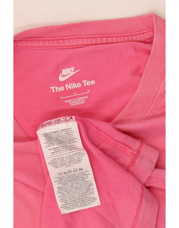 Nike Mens T-Shirt Top Large Pink Cotton
