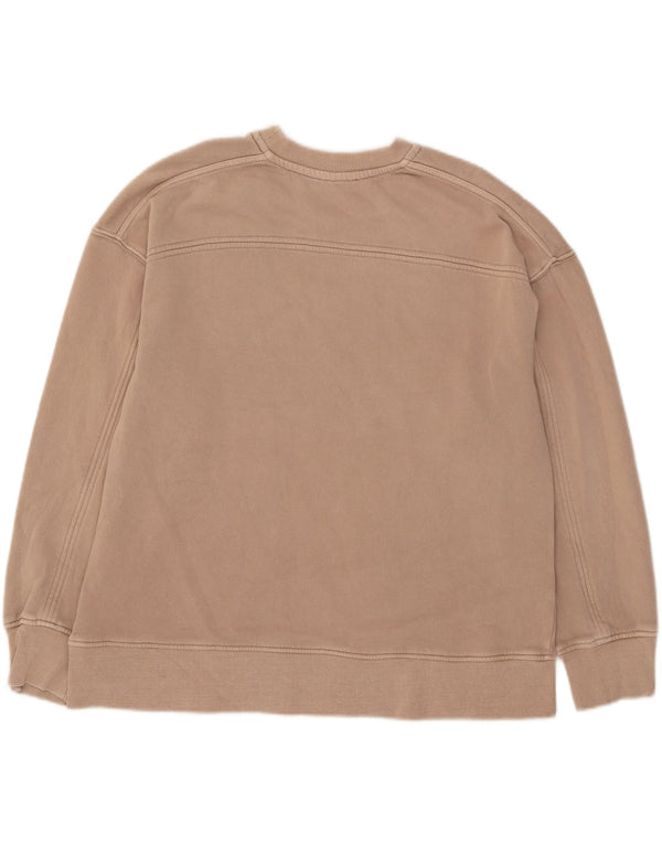 Zara Womens Oversized Sweatshirt Jumper UK 14 Medium Beige Cotton