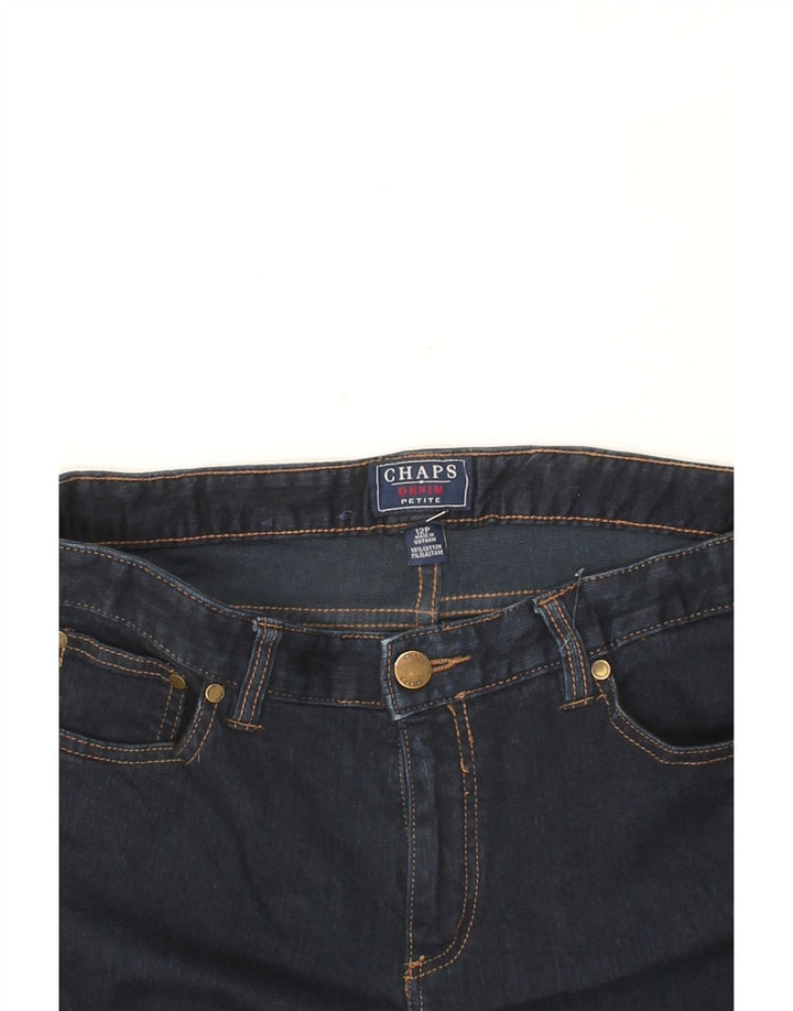 CHAPS Womens Petite Slim Jeans US 12 Large W34 L28 Navy Blue Vintage Chaps and Second-Hand Chaps from Messina Hembry 