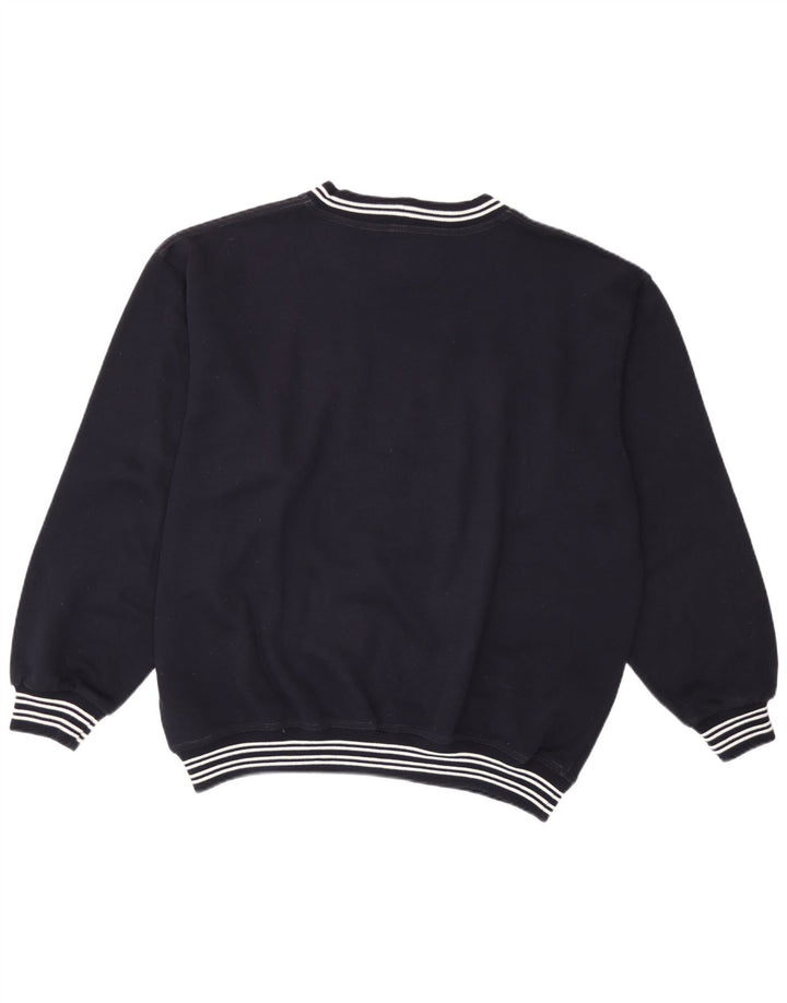 Wampum Mens Graphic Sweatshirt Jumper Large Navy Blue Acrylic