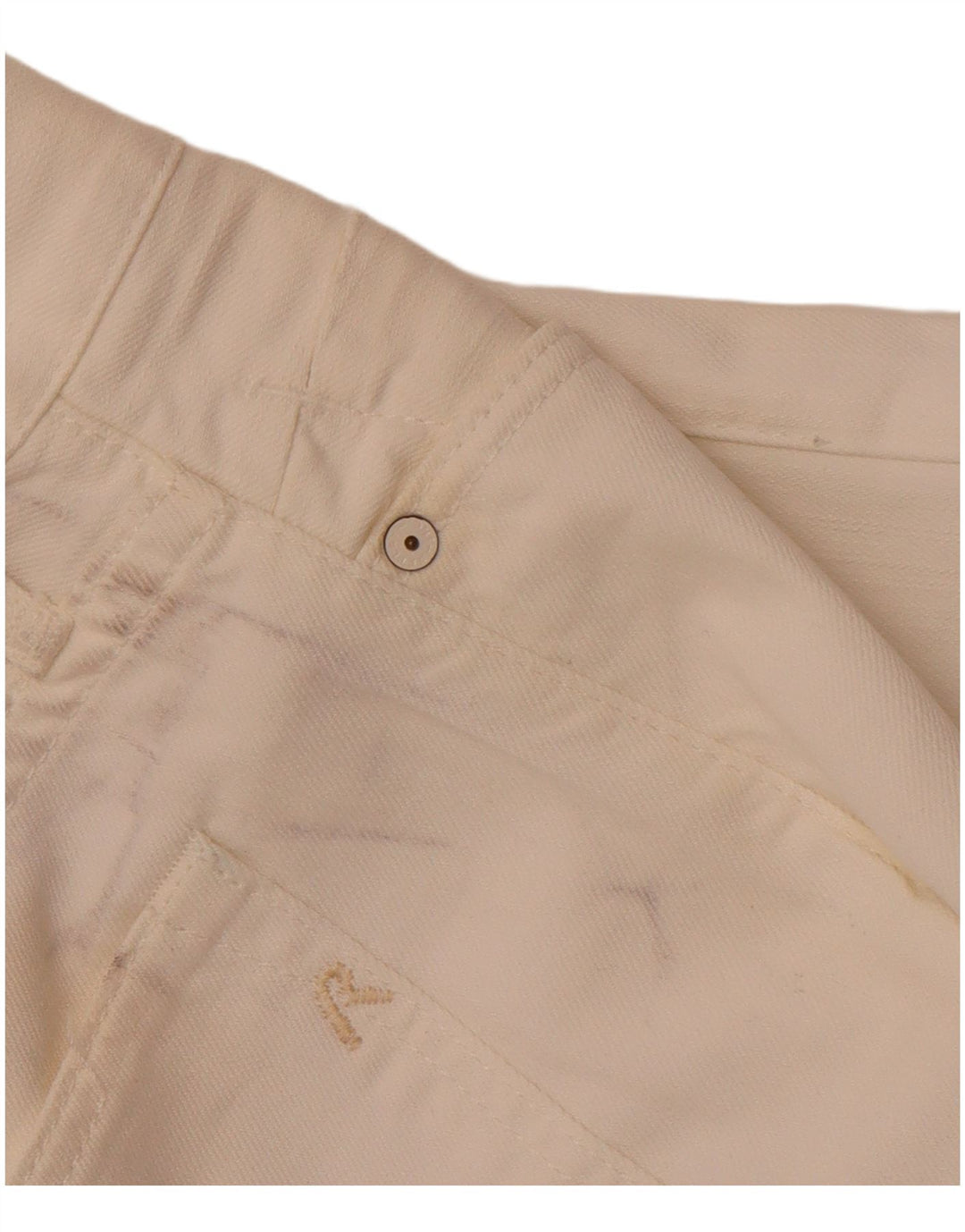 REPLAY Dame Straight Jeans W33 L28 Off White Bomuld