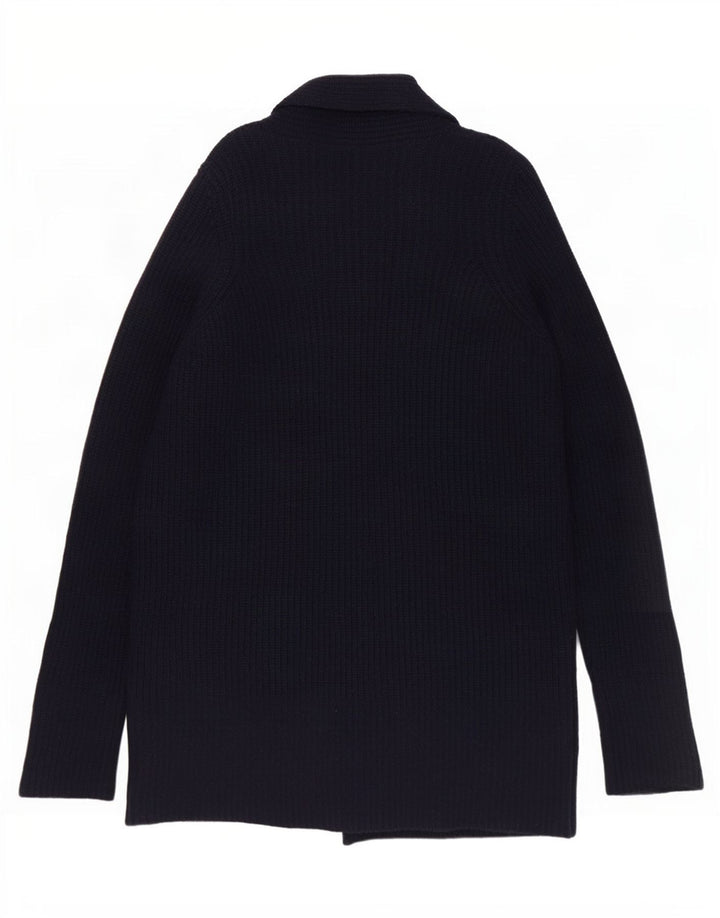 Maglione cardigan lungo oversize da donna Jigsaw UK 10 piccolo blu navy